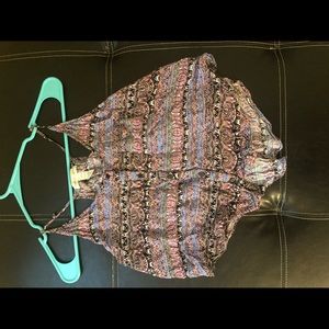 Aztec pattern purple shirt